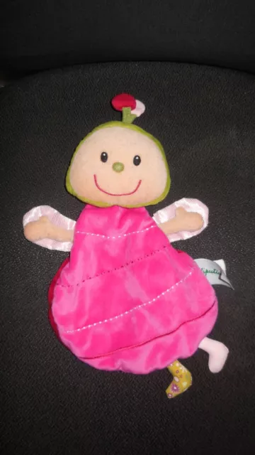 148/ doudou plat Liz la coccinelle rose LILLIPUTIENS