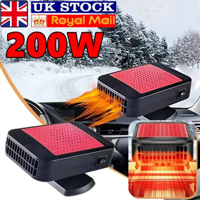200W Electric Car Heater 12V DC Heating Fan Defogger Defroster Demister UK STOCK