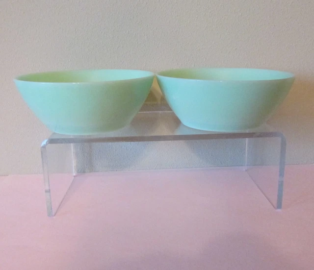 2 MOSSER GLASS jadeite mint green milk glass berry dessert bowls MACYs