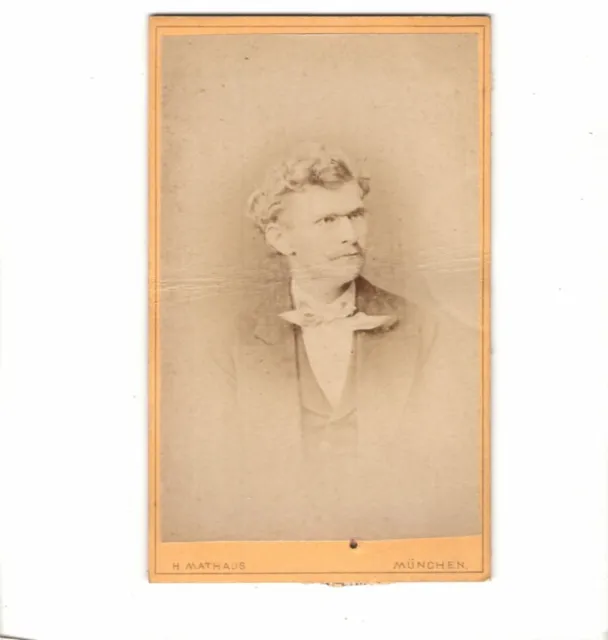 H. Mathaus CDV Foto Herrenportrait - München 1870er
