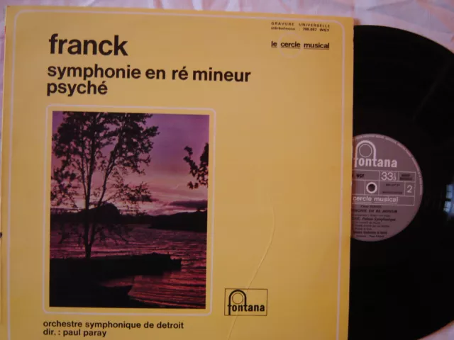 Cesar Franck  symphonie en ré mineur - Psychén - Paul Paray Orch. Detroit  -  LP