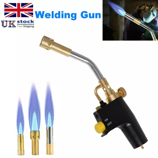 Gas Mapp Gas Blow Torch Map Propane Gas Solderding Brazing Plumbers w/ 3 Nozzles