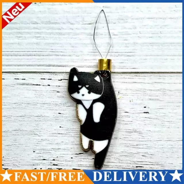 Cute Cat Magnetic Needle Holder Threader Household Magnetic Pin Holder (Black)
