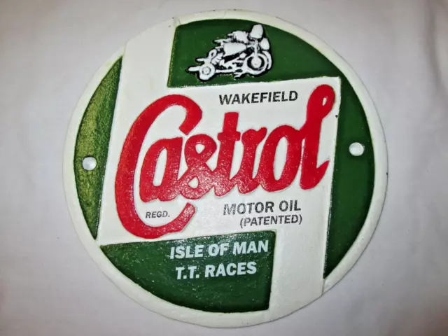 Castrol Motor Oil Round Cast Iron Sign