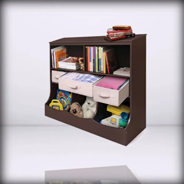 Badger Basket ! Combo Bin Toy Storage Unit & Book S Espresso 36.75x15.75x37 Inch