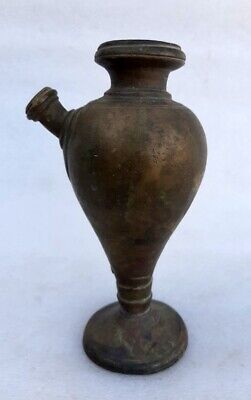 Antique Old Rare Hand Carved Brass Tribal Chillam Hukkah Tobacco Smoking Pot