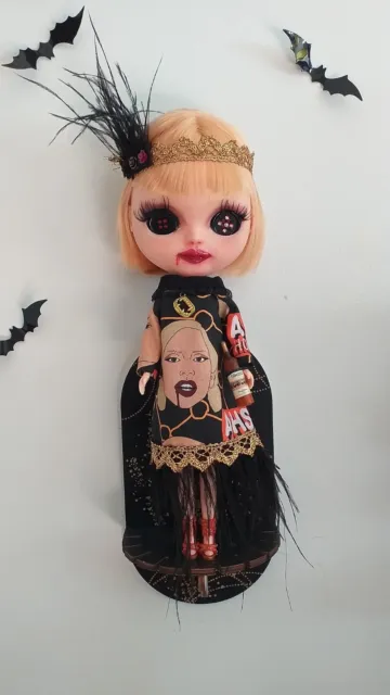 Custom Ooak AHS Coraline Inspired Creepy Cute Blythe Doll