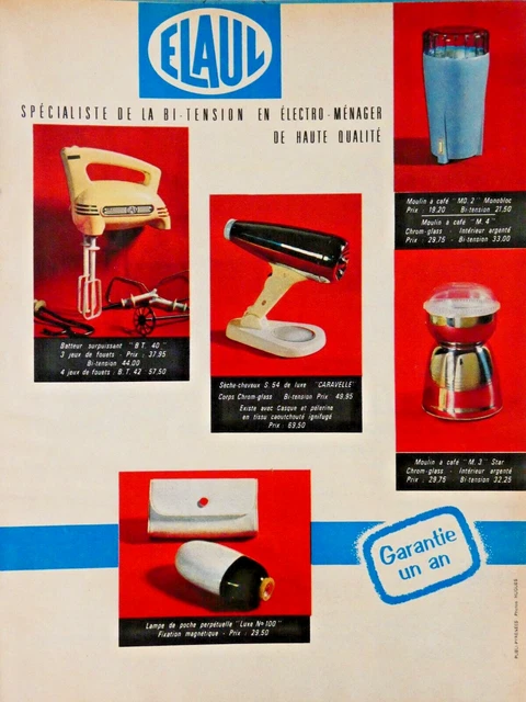 1964 Elaul Super Robot Press Advertisement Hair Dryer Coffee Mill
