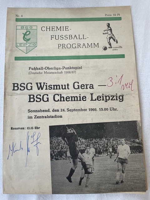 Programme Original De Foot RDA 1960 - SC Progress Weißenfels Vs BSG Chemie Zeitz