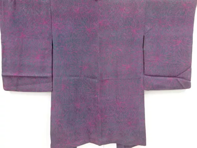 82374# Japanese Kimono / Antique Haori / Mon Kinsha / Abstract Flower