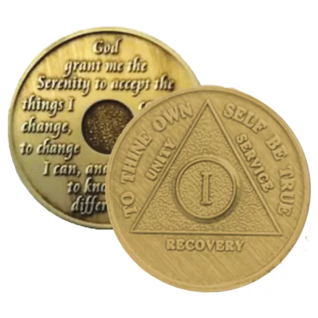 Bronze AA Medallion Sobriety Chip Year 1-60