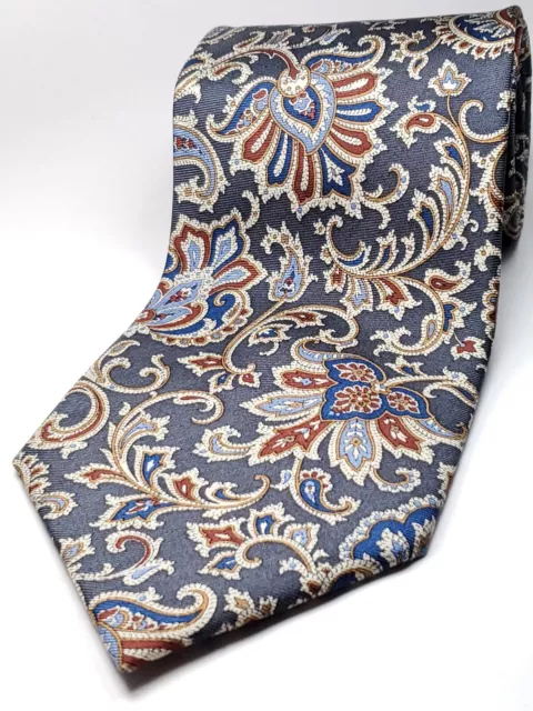 JOS A BANK Handmade Silk Tie Men's Gray Blue Paisley NEW