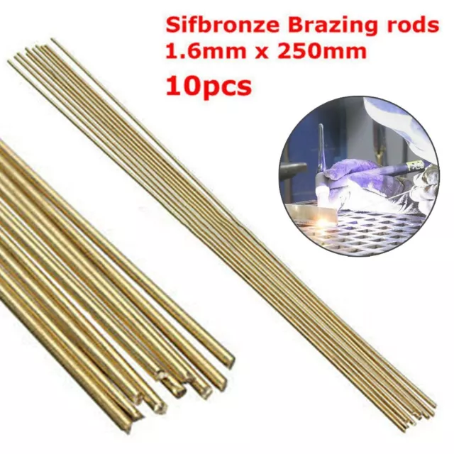 10Pcs Brass Brazing Solution Welding Flux Cored Rods Low Temperature Wire Rod-Uk