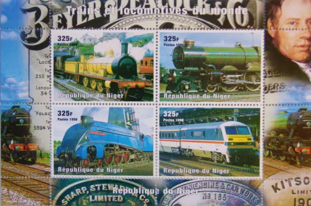 NIGER 1998 1448-51 1014 Eisenbahnen aller Welt Trains of the World Railroad MNH