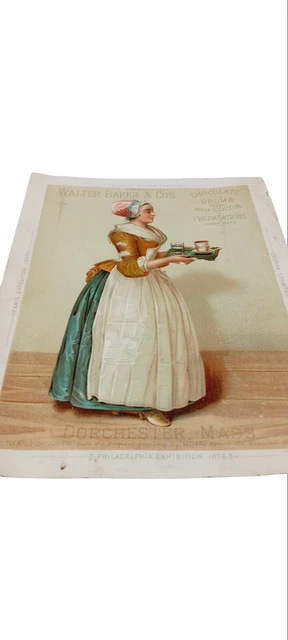 Walter Baker & Co's Chocolate Broma Coca Large Victorian Trade Card Paris, 1878