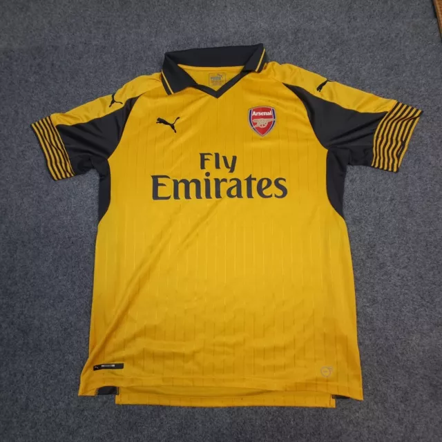 Arsenal Jersey Men LARGE yellow Premier League football 2016-17 away puma Size L