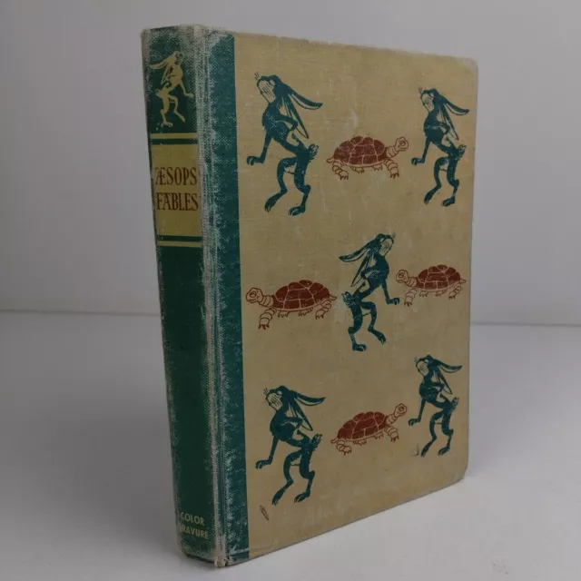 Aesop's Fables Classic Vintage Hardcover Book 1950s Illustrated Colorgravure