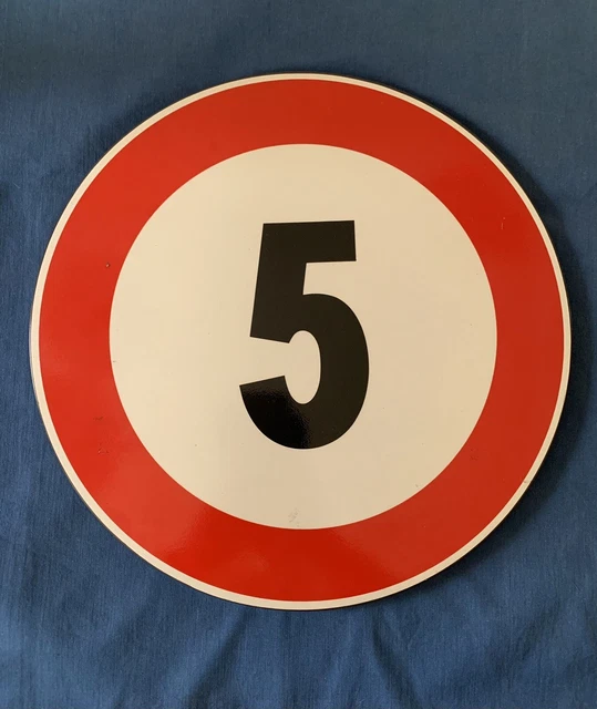 CARTELLO SEGNALE STRADALE FIG.50 Limite di velocità 5 km/h. Diametro cm ...