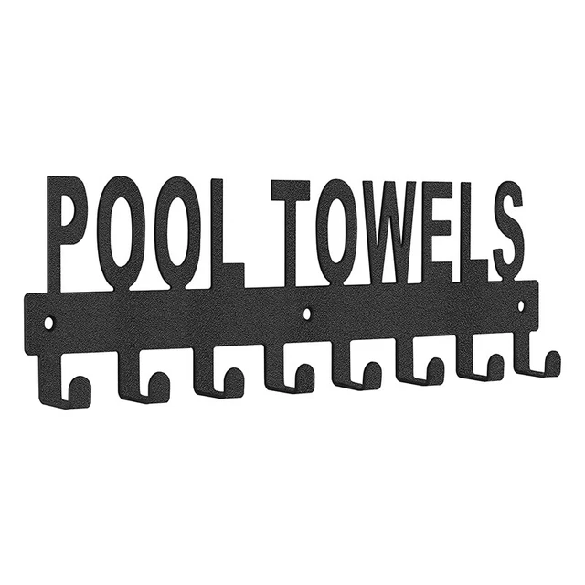 Pool Towel Rack Outdoor Wall Mount Towel Holder Towel Hooks for Bathroom ToU8