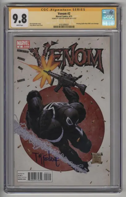 Venom #2 6/11 CGC 9.8 White Pages Sig Series by Todd McFarlane Amazing Spider-Ma