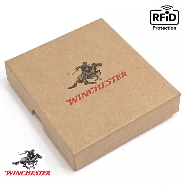 Winchester Credit Card Holder Front Pocket RFID Wallet Slim Thin Genuine Leather 6
