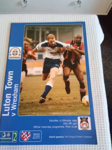 Luton Town V Wrexham 98/99 Div 2 Programme In Excellent Condition