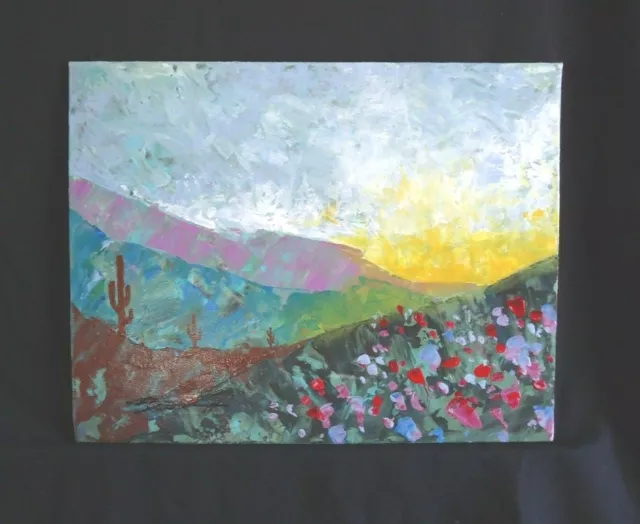 MOUNTAINS SUN Hand-painted Signed "Prairie Ridge" 11x14 panel Stevethepaintist 3
