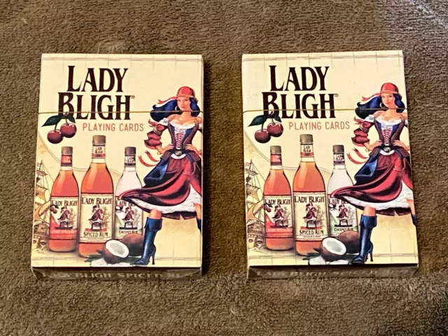 Set of 2 NEW Lady Bligh Spiced Rum Playing Cards Decks Sealed "Deliciously Sly"