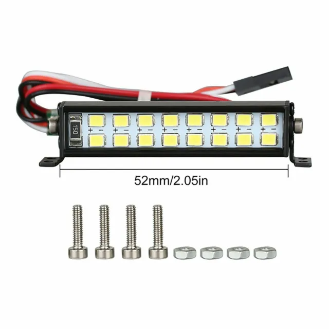 LED Light Bar Roof Lamp Spotlight Kit for SCX10 D90 TRX4 1/10 RC Climbing Car