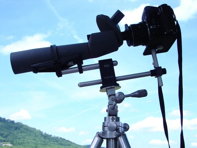 Bushnell Spacemaster 4 Turret Lens Telescope w Camera Tele Lens Adaptor, Wood Cs