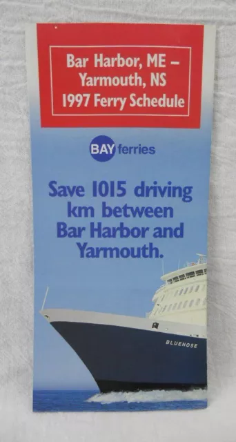 1997 Travel Brochure - Bar Harbor, ME - Yarmouth, NS - Ferry Schedule & Fare