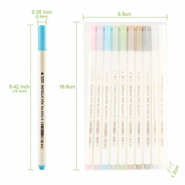 Stylos marqueurs métalliques, ensemble de 10 couleurs marqueurs de peinture pour la fabrication de cartes, peinture rocheuse 2