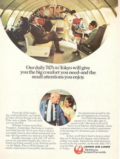 Jal Japan Airlines Advertising 1974 Our Daily 747 To Tokyo