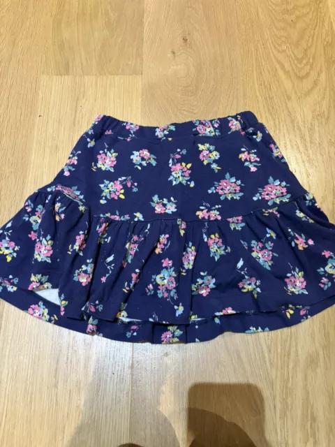Girls Joules Navy Cotton Jersey Skirt With Flower Print Age 7-8