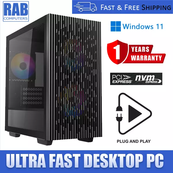 Intel i7 11700 8-Core 4.9GHz Desktop PC Computer 1TB SSD 16GB DDR4 Windows 11