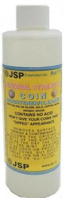 Coin Brightener Cleaner 8oz JSP for Gold Copper Silver