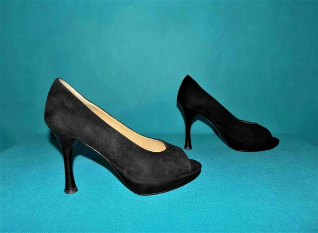 Escarpins CHARLES JOURDAN En Daim Noir - Taille US 10, Talon Haut (3-4 Pouces), Occasion à Saisir