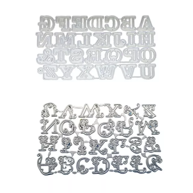 Metal Capital 26 Letters Cutting Dies Embossing Script Die Stencils for DIY Card