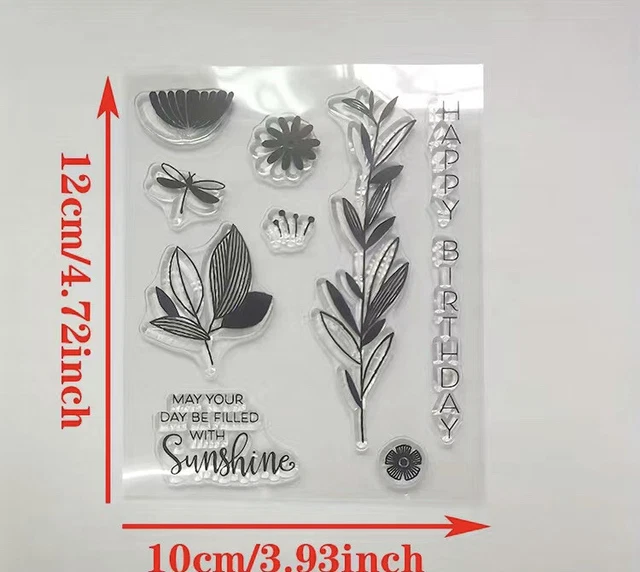 Sentiment Flowers New Silicon Transparent Stamp Seal Card Making UK stocked