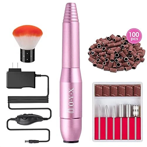 Máquina de lima de taladro de uñas eléctrica portátil con kit de uñas de acrílico conjunto professio...