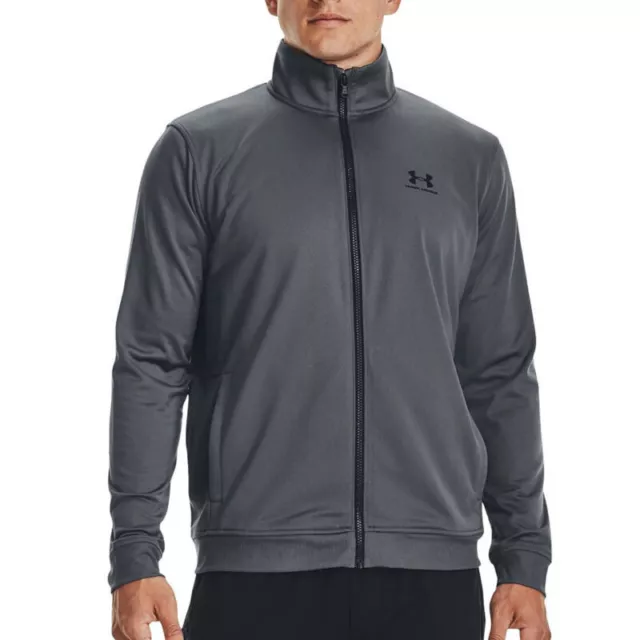 Under Armour Jacket Mens UA Sportstyle Smooth Knit Tricot Full Zip Grey