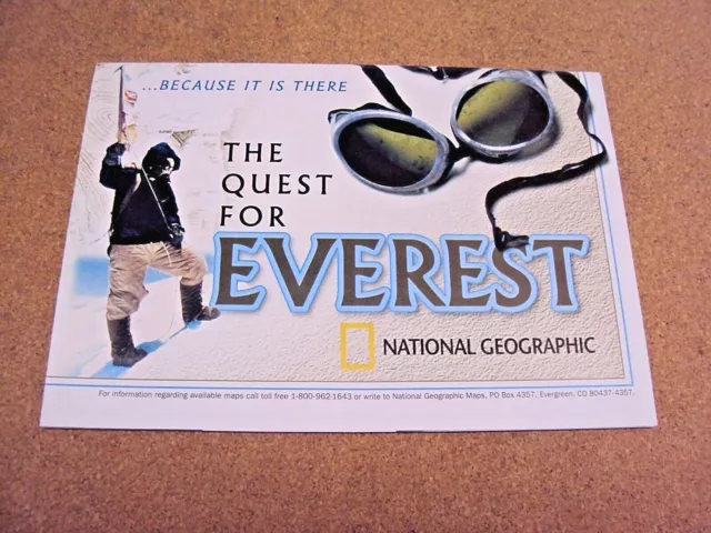 National Geographic June 2002 Wall Map Poster The Quest For Everest Expedition
