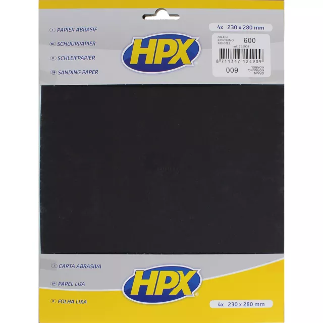 6x HPX SET 4 Stück Schleifpapier nass Papier Rostlöser Metall Körnung 600 235934