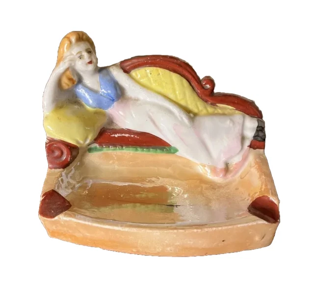 Brosse à vêtements en porcelaine victorienne antique, pièce