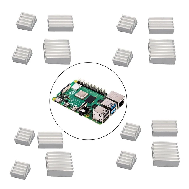 Aluminum Heatsink Radiator Cooler Kit with Sticker 16PCS For Raspberry Pi 4B AUS
