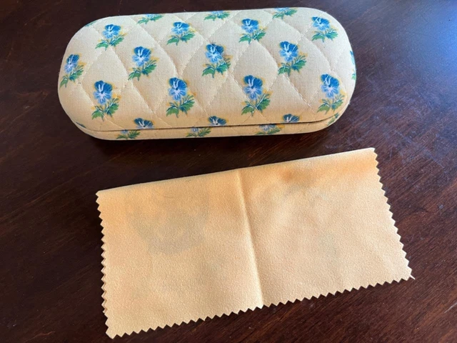 Vera Bradley Eyeglass Sunglass Hard Case Clamshell Hardshell Hinged + cloth EUC
