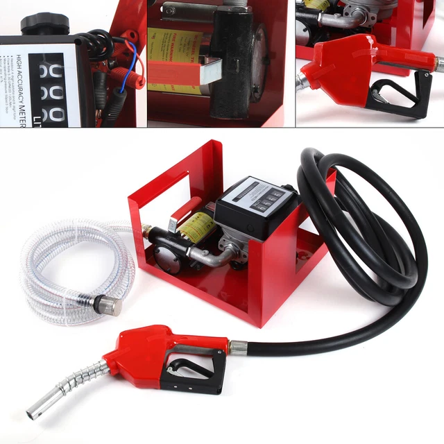 Electric Fuel Oil Diesel Transfer Pump Big Flow Rate With Fuel Meter Nozzle 175W