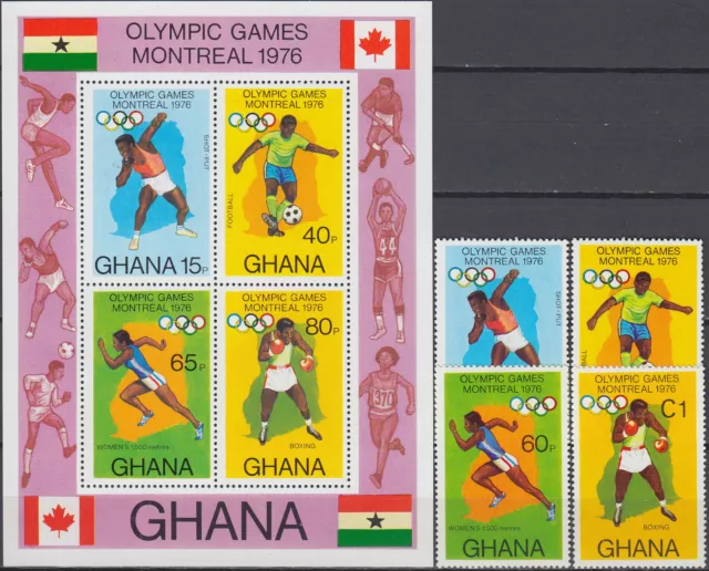 Ghana Set & S/S Olympic Games Montreal 1976 MNH-9,70 Euro