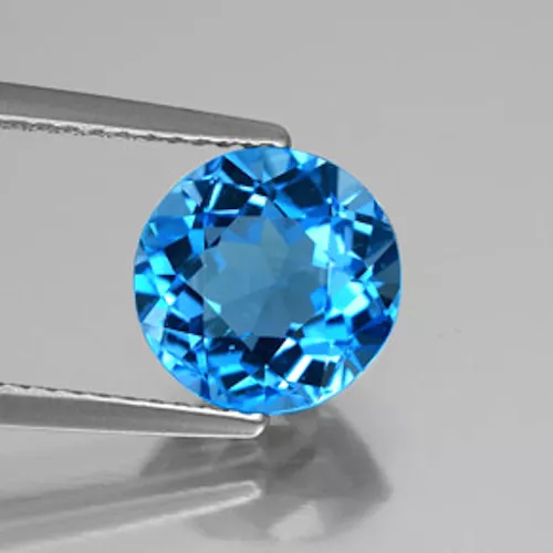 Masterpiece Collection: Round Natural Bright Blue Swiss Blue Topaz (3 - 9mm)