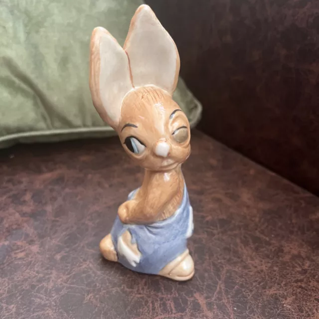 Carlton Ware Pendelfin Rabbit - Bruiser in Blue - Rare Vintage Figure